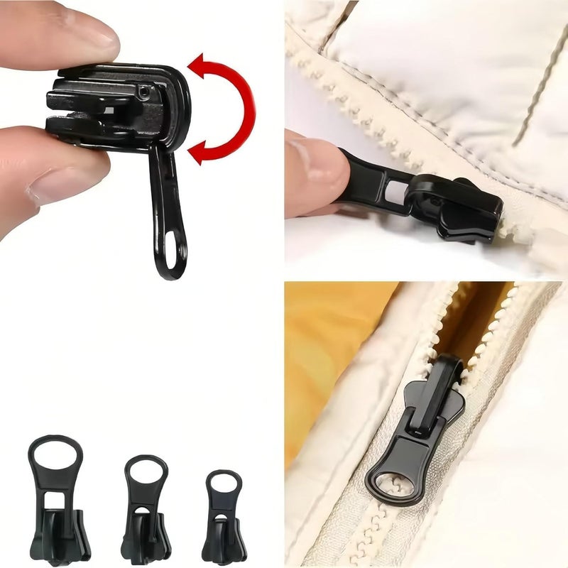 Rabihike Universal Zipper Repair Kit - 3-Size Double-Sided Zippers Slider Replacement with Zipper Pull for Jackets, Luggage, Backpacks & Outdoor Gear | No-Sew Installation - Image 4
